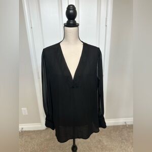 Express V-Neck Blouse Long Sleeve